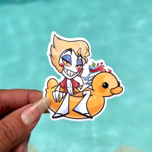 Demon on a Floatie Sticker